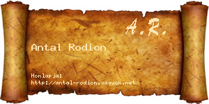 Antal Rodion névjegykártya
